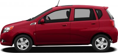 Compact hatchback side profile with alloy wheels and rear spoiler