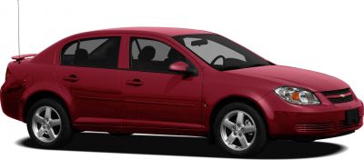 Red sedan side profile with rear spoiler and alloy wheels