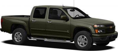 Double cab pickup truck with alloy wheels in front side view