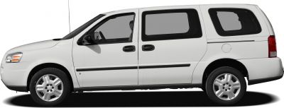 Side profile of a minivan with sliding door and alloy wheels.