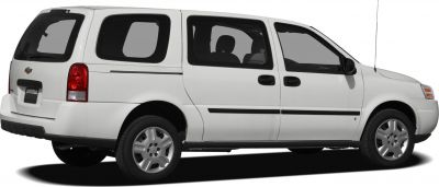 Minivan side view with sliding doors and large rear windows