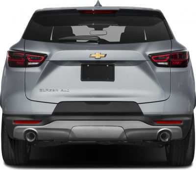 Rear view with tail lights, AWD badge, dual exhausts, rear wiper
