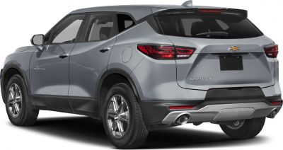 Rear and side view with modern tail lights and dual exhaust on an SUV.