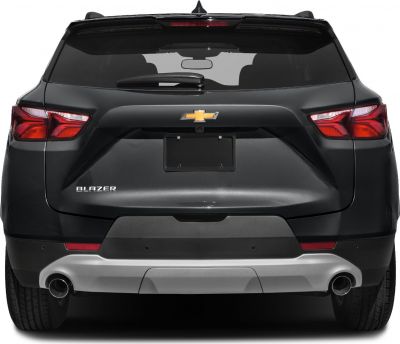 Rear view with LED tail lights and dual exhaust tips
