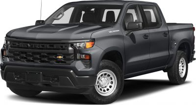 Front view featuring grille and headlights of a pickup truck