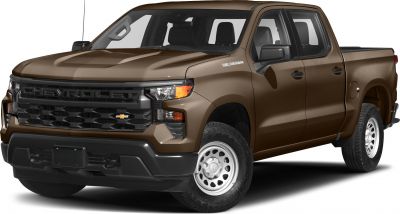 Front and side view of pickup with LED headlights and steel wheels