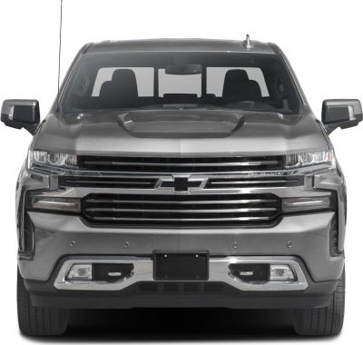 Front view with grille, headlights, and mirrors
