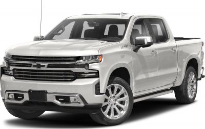 Front and side view of a four-door pickup with alloy wheels and prominent grille.