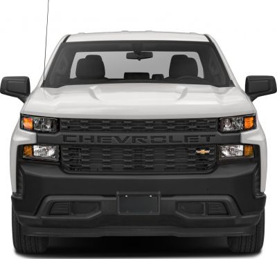 Front view of truck with black grille and dual headlights