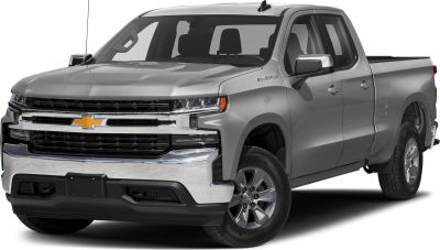 Front view showing grille, headlights, double cab body