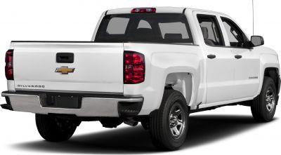 Rear view of pickup truck with tailgate and taillights