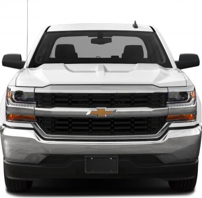 Front view of pickup with prominent grille and headlights