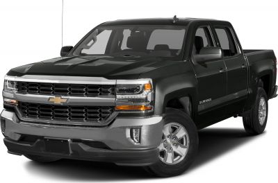 Pickup truck front with bold grille and headlights