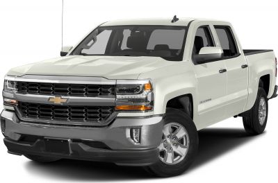 Front view of a pickup truck with crew cab and short box