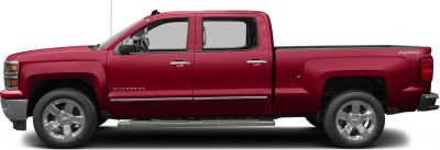 Side view of heavy-duty crew cab pickup with 4x4 drive and running boards