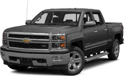 Front and side view of a 2014 full-size crew cab pickup with distinctive grille and chrome features