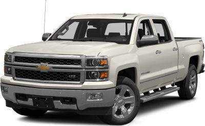 Pickup truck front grille and side profile with crew cab doors