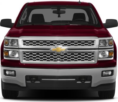 Honeycomb grille and dual headlights on pickup front
