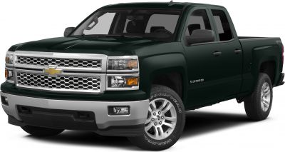Front right angle of a double cab pickup truck with chrome grille and alloy wheels