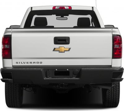 Rear view of pickup truck with tailgate and taillights