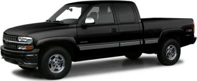 Black extended crew cab pickup truck with rugged design and side stripes