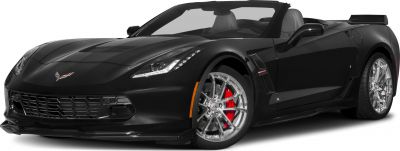 Front view of sleek convertible with chrome wheels and detailed grille
