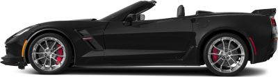 Black convertible with sporty alloy wheels and red brake calipers.
