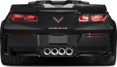 Rear view with quad exhaust and distinctive tail lights