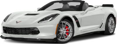 Front angled view with chrome wheels and red brake calipers