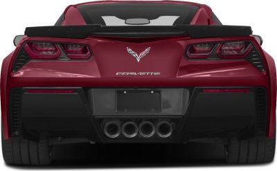 Rear view with quad exhaust pipes and angular taillights