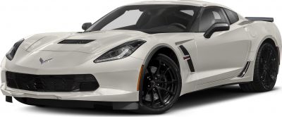 White sports coupe with aerodynamic vents and black alloy wheels