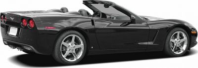 Convertible sports car with black paint and polished alloy wheels