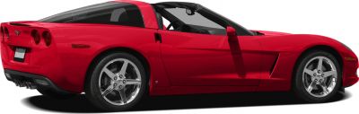 Red sports coupe with targa roof and chrome five-spoke alloy wheels