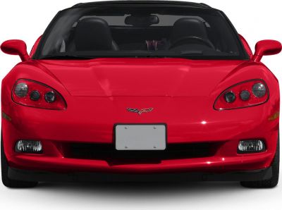 Front view with distinctive headlights and aerodynamic bumper