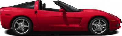Red convertible, chrome rims, and aerodynamic side profile