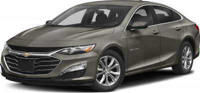 Front and side view of a sedan with chrome grille and alloy wheels