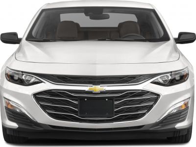 Front view with distinctive grille and headlights of a mid-size sedan