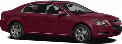 Mid-size sedan with chrome alloy wheels and side trim