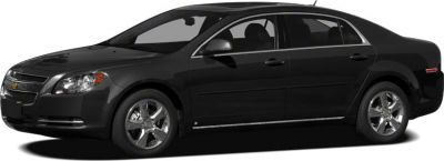 Black four-door sedan with chrome alloy wheels and sleek aerodynamic styling