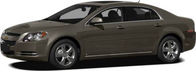 Four-door sedan side view with chrome wheels