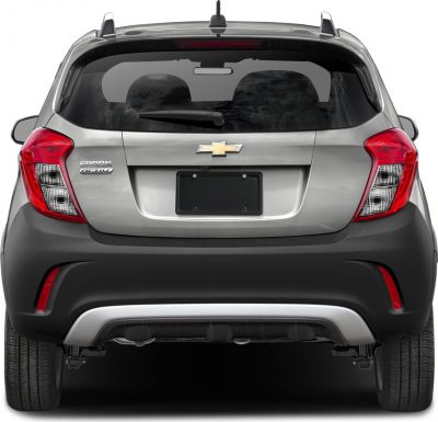 Rear view of hatchback with distinct tail lights and sporty rear bumper