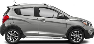 Compact subcompact hatchback with alloy wheels and side profile view