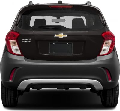 Rear view of compact hatchback with distinct taillights and bumper