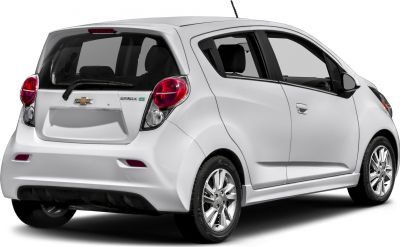Rear view of compact electric hatchback with distinctive taillights