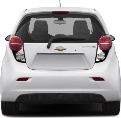 Rear view of a compact hatchback with distinctive taillights and rear wiper