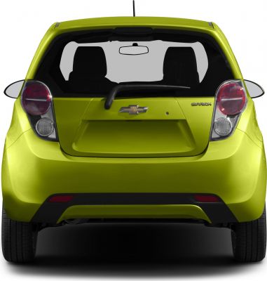 Rear view of a compact hatchback with distinctive tail lights and rear wiper