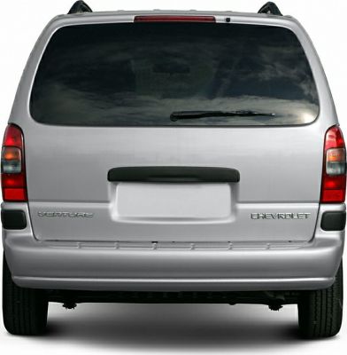 Rear view of a minivan with tail lights, rear wiper, and large rear window.