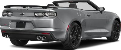 Convertible rear view with quad exhaust and sleek tail lights