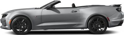 Side profile of a convertible with black alloy wheels