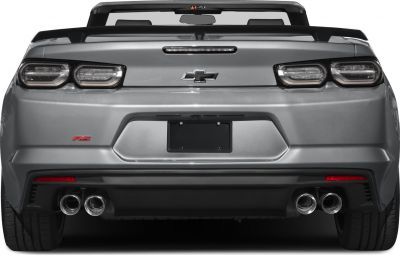 Rear view of convertible with quad exhaust and LED tail lights